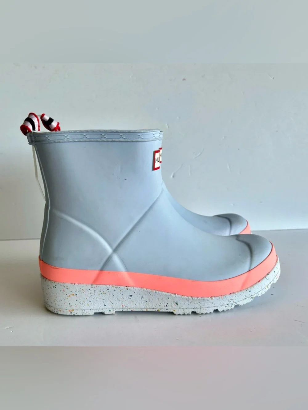 Hunter Women Boot Original Play Short Rain Bootie Sacy Blue Size 6